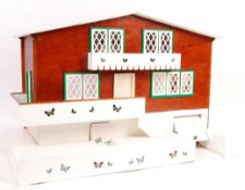 CHARMING 1960'S SWISS CHALET DOLLS HOUSE AND FURNI
