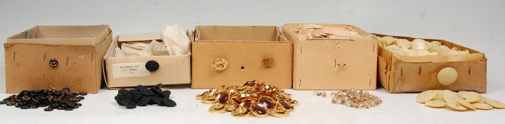 A incredible collection of mid 20th century circa 1950's plastic, glass, and metal buttons to