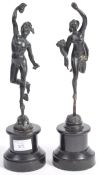 PAIR OF 19TH CENTURY BRONZES OF MERCURY AND FORTUNA