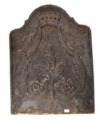 A RARE LARGE AND IMPRESSIVE 18TH CENTURY FRENCH FIRE BACK