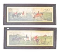 PAIR OF EARLY 20TH CENTURY WATERCOLOUR PAINTINGS - HUNTING SCENES