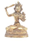 TIBETAN CAST BRONZE MANJUSHRI BUDDHA STATUE