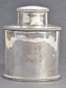 19TH CENTURY HALLMARKED SILVER MILITARY TEA CADDY