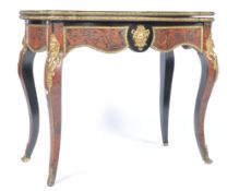 18TH / 19TH CENTURY BRASS AND BOULLE WORK CARD GAMES TABLE