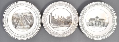 THREE 18TH CENTURY WEDGWOOD CREAMWARE PLATES OF PARIS