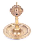 ANTIQUE BRASS SHIP'S TELEGRAPH CIGAR CUTTER & ASHTRAY