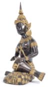 BALINESE CAST BRONZE DEITY DRUM PLAYING MUSICIAN F