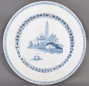 MID 18TH CENTURY ENGLISH DELFT BRISTOL CHARGER PLATE
