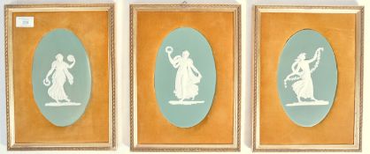 SET OF THREE 19TH CENTURY WEDGWOOD JASPERWARE CAME