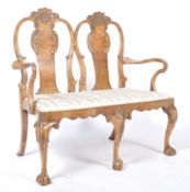 ANTIQUE 19TH CENTURY QUEEN ANNE WALNUT SETTEE