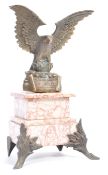 19TH CENTURY CHINESE BRONZE EAGLE ON MARBLE BASE