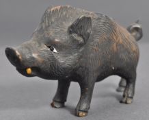 RARE 19TH CENTURY HAND CARVED BLACK FOREST BOAR MATCH STRIKE