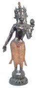 19TH CENTURY LARGE ANTIQUE TIBETAN BRONZE STATUE