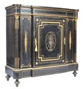 19TH CENTURY EBONISED MAHOGANY AND GILT ORMULU PIER CABINET