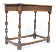 17TH CENTURY CARVED OAK LOWBOY WRITING TABLE DESK