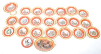 EXTENSIVE COLLECTION OF ORANGE PRATTWARE PLATES