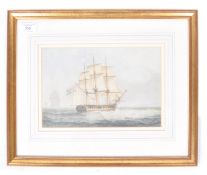 SAMUEL ATKINS - 1787-1808 - ANTIQUE WATERCOLOUR OF A SAILING SHIP