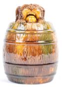 19TH CENTURY VICTORIAN DOG BARREL TOBACCO JAR