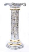 PORCELAIN FAUX MARBLE BUST STAND BY BASSAN OF ITALY