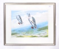 GEOFFREY BELL - WWI BI-PLANE DIVE BOMBERS - WATERCOLOUR PAINTING