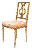19TH CENTURY GILLOWS OF LANCASTER GILT WOOD SALON CHAIR