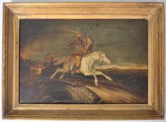 19TH CENTURY OIL ON BOARD PAINTING OF ' TAM O SHAN