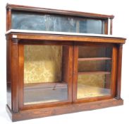 EARLY 19TH CENTURY ROSEWOOD GLAZED CABINET WITH MARBLE AND MIRROR TOP