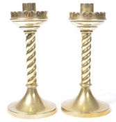 PAIR OF 19TH CENTURY ENGLISH ANTIQUE GOTHIC CANDLESTICKS