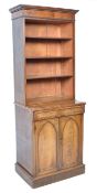 19TH CENTURY FADED MAHOGANY TALL AND THIN BOOKCASE