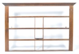 19TH CENTURY ENGLISH COUNTRY OAK LARGE DELFT PLATE RACK