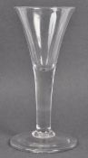 MID 18TH CENTURY GEORGIAN ENGLISH HAND BLOWN WINE GLASS