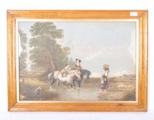 AFTER AUGUSTUS WALL CALCOTT - CROSSING THE STREAM - WATERCOLOUR