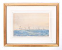 WILLIAM LIONEL WYLLIE - 1851-1931 - WWI BATTLESHIP WATERCOLOUR