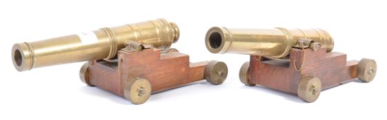 PAIR OF EARLY 19TH CENTURY BRONZE / BRASS DESK TOP CANONS