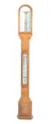 19TH CENTURY VICTORIAN OAK CASED STICK BAROMETER