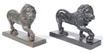PAIR OF 19T CENTURY CAST IRON MEDICI LIONS