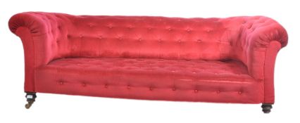 LATE 19TH CENTURY VICTORIAN RED CHESTERFIELD SOFA