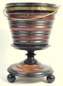 19TH CENTURY OAK WINE BUCKET WITH STAND