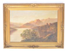 F. E. JAMIESON - 1910-1940 - SCOTTISH LOCH AT SUNSET