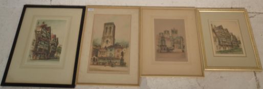A group of four local interest old Bristol etching