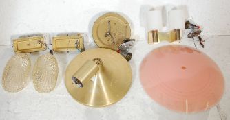 A mixed group of retro light fittings and fixtures