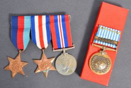 WWII MEDAL GROUP & KOREA UNITED NATIONS MEDAL