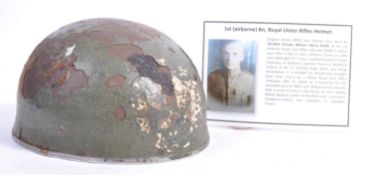 RARE WWII 1ST AIRBORNE ROYAL IRISH RIFLES WORN HELMET W/PROVENANCE