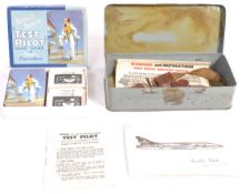 WWII RAF ACE NEVILLE DUKE - OWNED GOGGLES TIN & RELATED