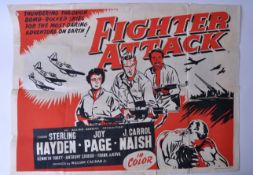 ' FIGHTER ATTACK ' 1953 - ORIGINAL UK QUAD CINEMA ADVERTISING POSTER