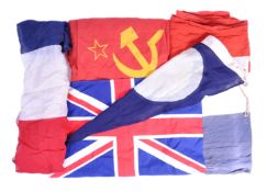 COLLECTION OF ASSORTED WWII & RELATED FLAGS