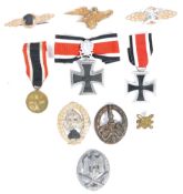 COLLECTION OF WWII GERMAN NAZI ARMY MEDALS & BADGES