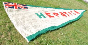RARE LARGE WWII HMCS HEPATICA ROYAL CANADIAN ESCORT SHIP FLAG
