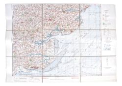 WWII GERMAN BOMBING MAP OF COLCHESTER & EAST COAST