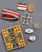 WWI & WWII GERMAN VETERAN'S MEDALS & KAISER WILHELM TIN